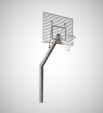 Basketbalová konstrukce streetball - ocelová deska 120 x 90 cm - kovová síťka