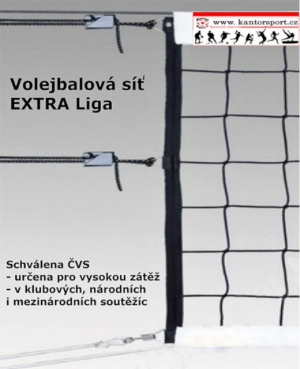Síť na volejbal EXTRA LIGA 3 mm s kevlarovým lankem