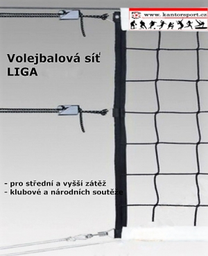Síť na volejbal Liga 3 mm s kevlarovým lankem