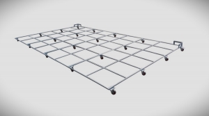 Rošt celoocelový pod doskočiště 5 x 3 x 0,7 m pojízdný