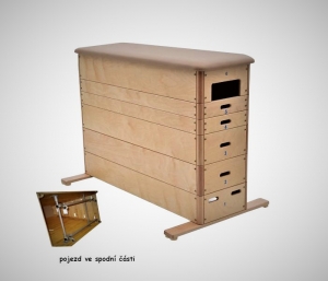 Švédská bedna S POJEZDEM,6-dílná,potah barex,š145xh45xv110cm